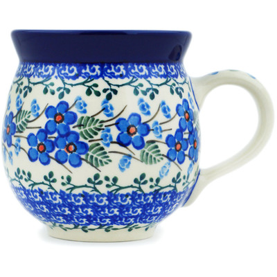 Polish Pottery Bubble Mug 12oz Blue Blossom