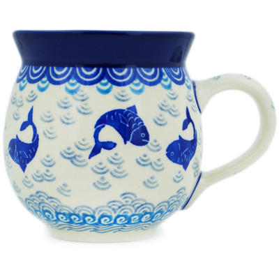 Polish Pottery Bubble Mug 12oz Blue Herring Waters