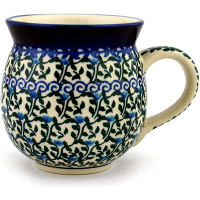 Polish Pottery Bubble Mug 12oz Blue Ivy