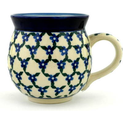 Polish Pottery Bubble Mug 12oz Blue Mandala