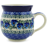 Polish Pottery Bubble Mug 12oz Blue Pansy