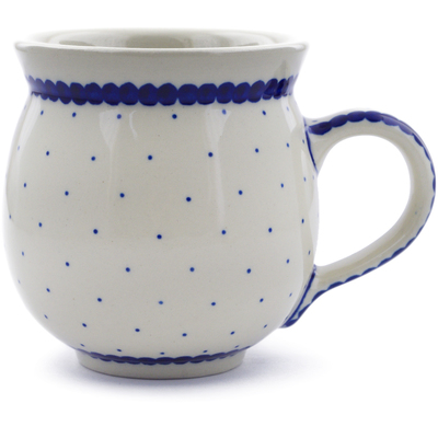 Polish Pottery Bubble Mug 12oz Blue Polka Dot