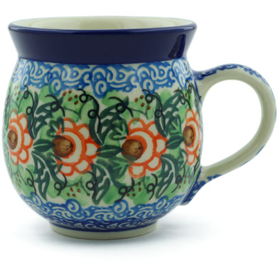 Polish Pottery Bubble Mug 12oz Blue Waves UNIKAT