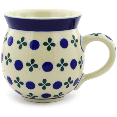 Polish Pottery Bubble Mug 12oz Blueberry Blossoms