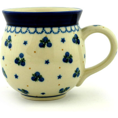 Polish Pottery Bubble Mug 12oz Blueberry Stars