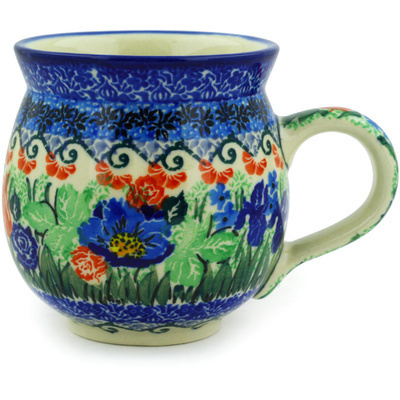 Polish Pottery Bubble Mug 12oz Bountiful Bouquet UNIKAT