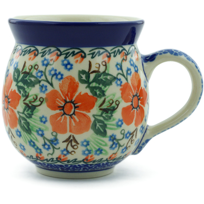 Polish Pottery Bubble Mug 12oz Brilliant Pansy UNIKAT