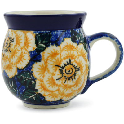 Polish Pottery Bubble Mug 12oz Butter Blooms UNIKAT