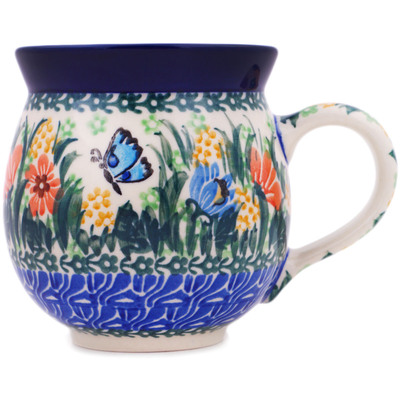 Polish Pottery Bubble Mug 12oz Butterfly Love UNIKAT