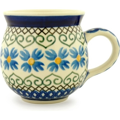Polish Pottery Bubble Mug 12oz Chickory Heart Vines