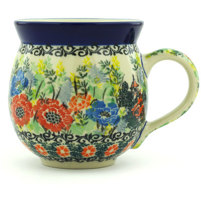 Polish Pottery Bubble Mug 12oz Country Cabin UNIKAT