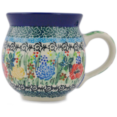 Polish Pottery Bubble Mug 12oz Country Garden UNIKAT
