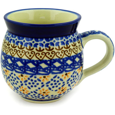 Polish Pottery Bubble Mug 12oz Daisy Basket