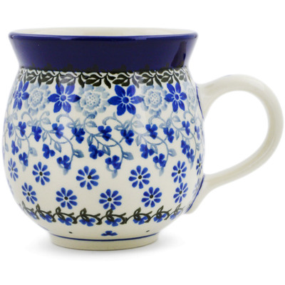 Polish Pottery Bubble Mug 12oz Daisy Blues