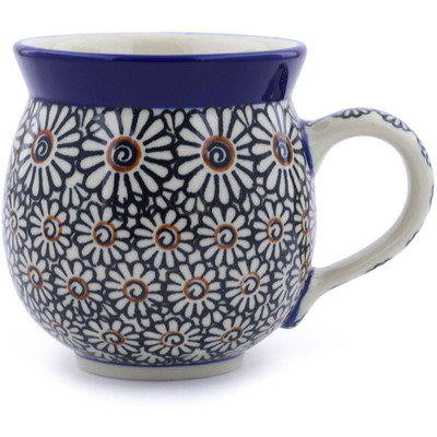 Polish Pottery Bubble Mug 12oz Dark Daisies