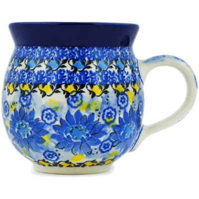 Polish Pottery Bubble Mug 12oz Deep Blue UNIKAT