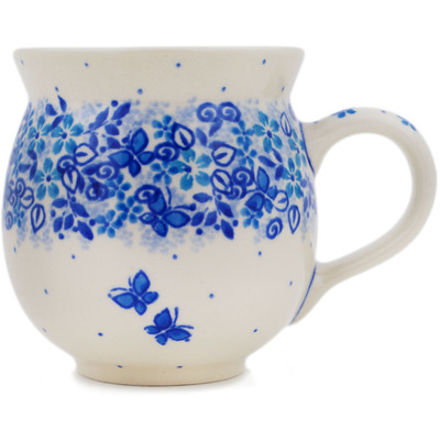 Polish Pottery Bubble Mug 12oz Delicate Blue UNIKAT