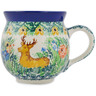 Polish Pottery Bubble Mug 12oz Delightful Deer UNIKAT