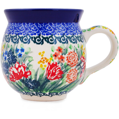 Polish Pottery Bubble Mug 12oz Fantastic Floret UNIKAT