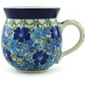 Polish Pottery Bubble Mug 12oz Fields Of Blue UNIKAT