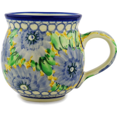 Polish Pottery Bubble Mug 12oz Floral Flush UNIKAT