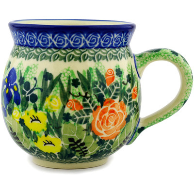 Polish Pottery Bubble Mug 12oz Floral Rhapsody UNIKAT