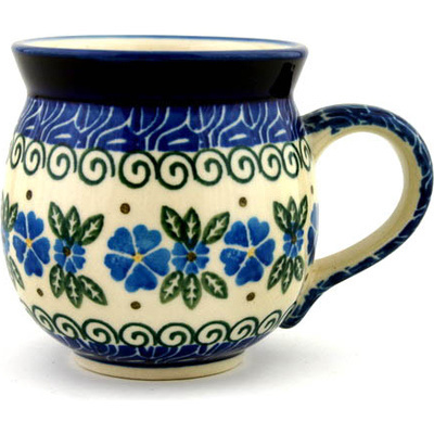 Polish Pottery Bubble Mug 12oz Flowers On The Shore