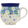 Polish Pottery Bubble Mug 12oz Forget-me-not Flourish UNIKAT