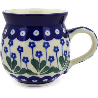 Polish Pottery Bubble Mug 12oz Forget-me-not Peacock