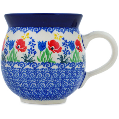 Polish Pottery Bubble Mug 12oz Front Yard Blooms