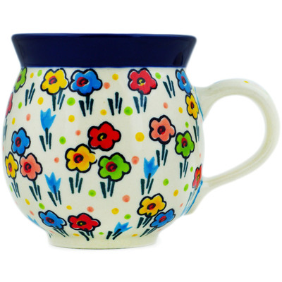 Polish Pottery Bubble Mug 12oz Fun Time UNIKAT