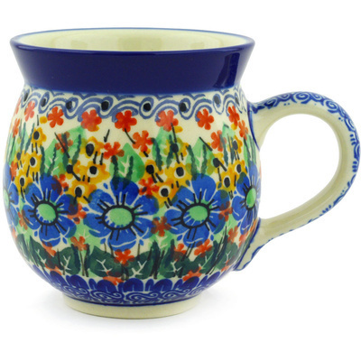 Polish Pottery Bubble Mug 12oz Garden Of Love UNIKAT
