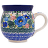Polish Pottery Bubble Mug 12oz Gladiolus Garden UNIKAT