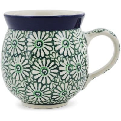 Polish Pottery Bubble Mug 12oz Green Hypnotize