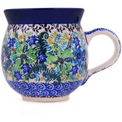 Polish Pottery Bubble Mug 12oz Greenhouse Blooms UNIKAT