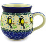 Polish Pottery Bubble Mug 12oz Happy Goldfinch