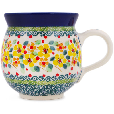 Polish Pottery Bubble Mug 12oz Happy Thoughts UNIKAT