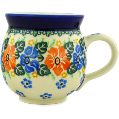 Polish Pottery Bubble Mug 12oz Hawaiin Wreath
