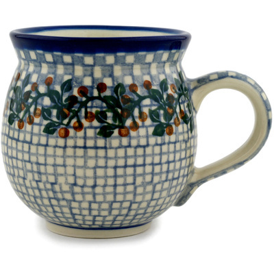 Polish Pottery Bubble Mug 12oz Juniper Tiles UNIKAT