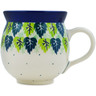 Polish Pottery Bubble Mug 12oz Leaves Of Green