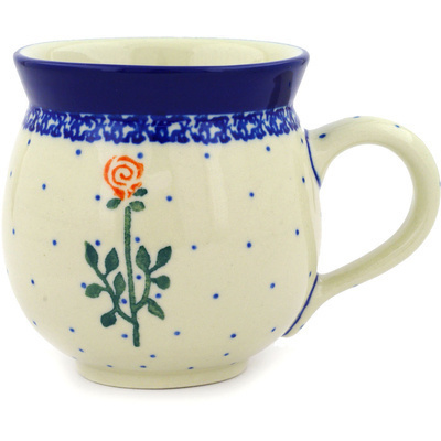 Polish Pottery Bubble Mug 12oz Lovely Rose