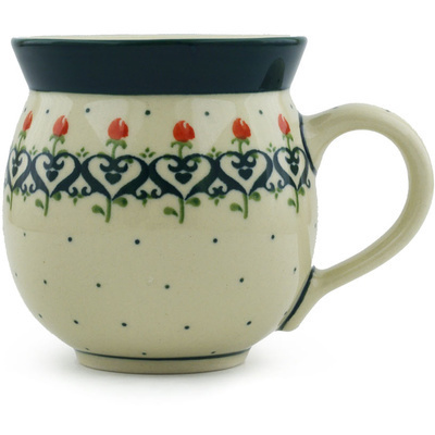 Polish Pottery Bubble Mug 12oz Lovely Rose