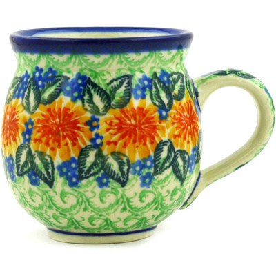 Polish Pottery Bubble Mug 12oz Marigold Chain UNIKAT