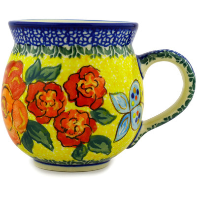 Polish Pottery Bubble Mug 12oz Matisse Flowers UNIKAT
