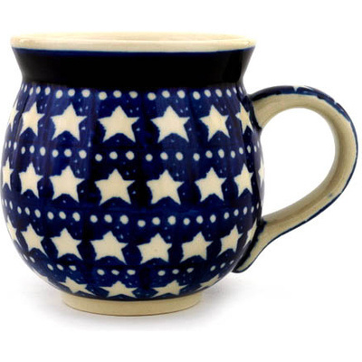 Polish Pottery Bubble Mug 12oz Midnight Stars