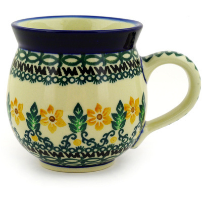 Polish Pottery Bubble Mug 12oz Morning Blossoms