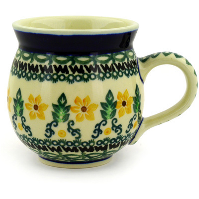 Polish Pottery Bubble Mug 12oz Morning Blossoms