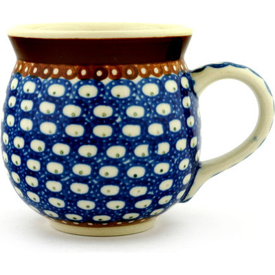 Polish Pottery Bubble Mug 12oz Peacock Rain