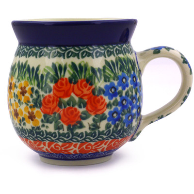 Polish Pottery Bubble Mug 12oz Perennial Border UNIKAT