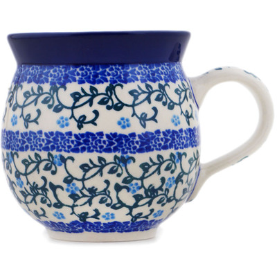 Polish Pottery Bubble Mug 12oz Petite Blue Vine